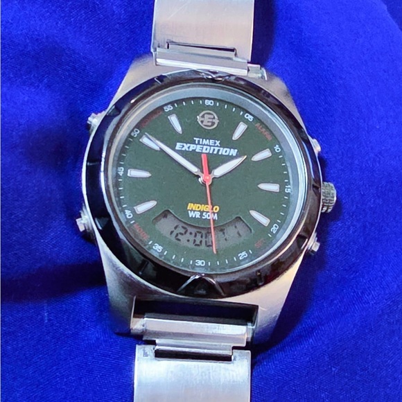 Timex Other - Timex Expedition Vintage Indiglo Multi Function Mens Watch 36mm